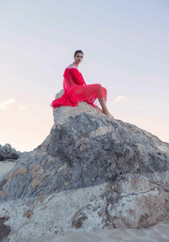 fashion photography london- women in red dress